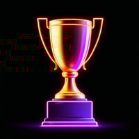 a virtual trophy neon red with hints of purple and orange on black background futuristic and sleek-2 a virtual trophy neon red with hints of purple and orange on black background futuristic and sleek-2
