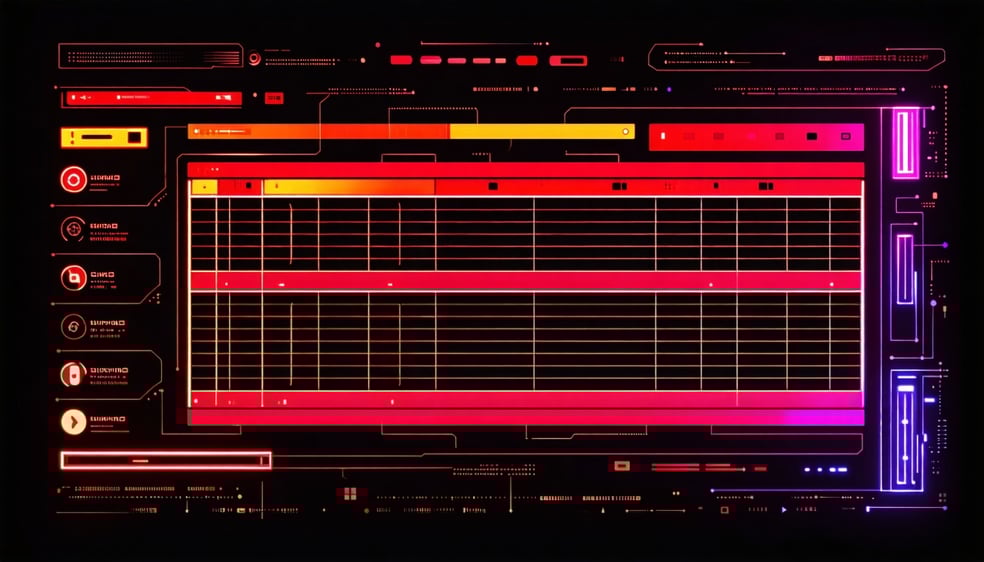 ai lead scoring futuristic style neon red and black with hints of orange and purple-1