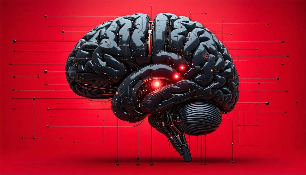 cyborg brain dissection red and black cyberneticfuturistic